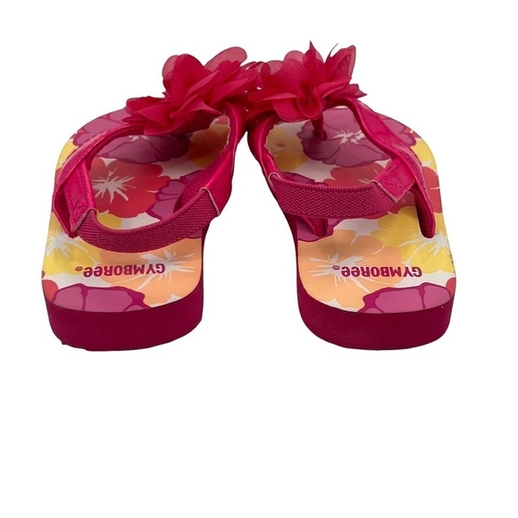 NWT Gymboree Pink Yellow Floral Thong Slingback Sandals Size 5/6 Girl's - Picture 6 of 7